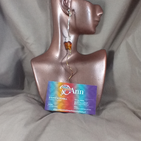 African Mask Dangling Earrings - Picture 8 of 9